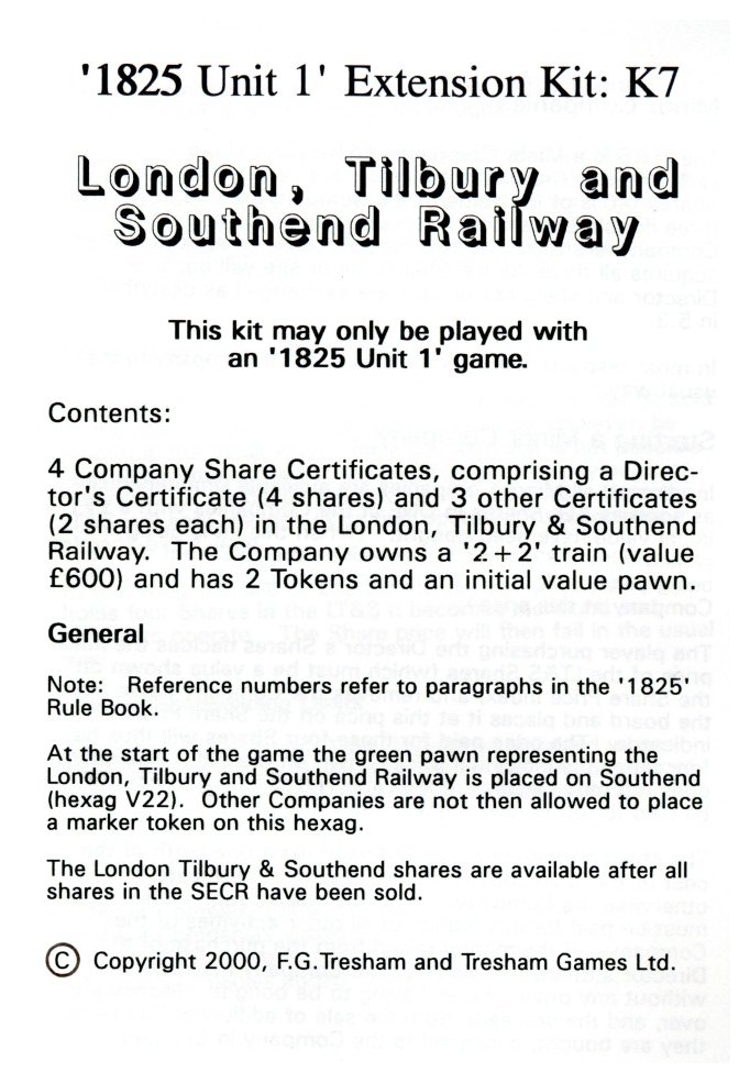 1825: Extension Kit - K7 Londen, Tilbury and Southend Railway