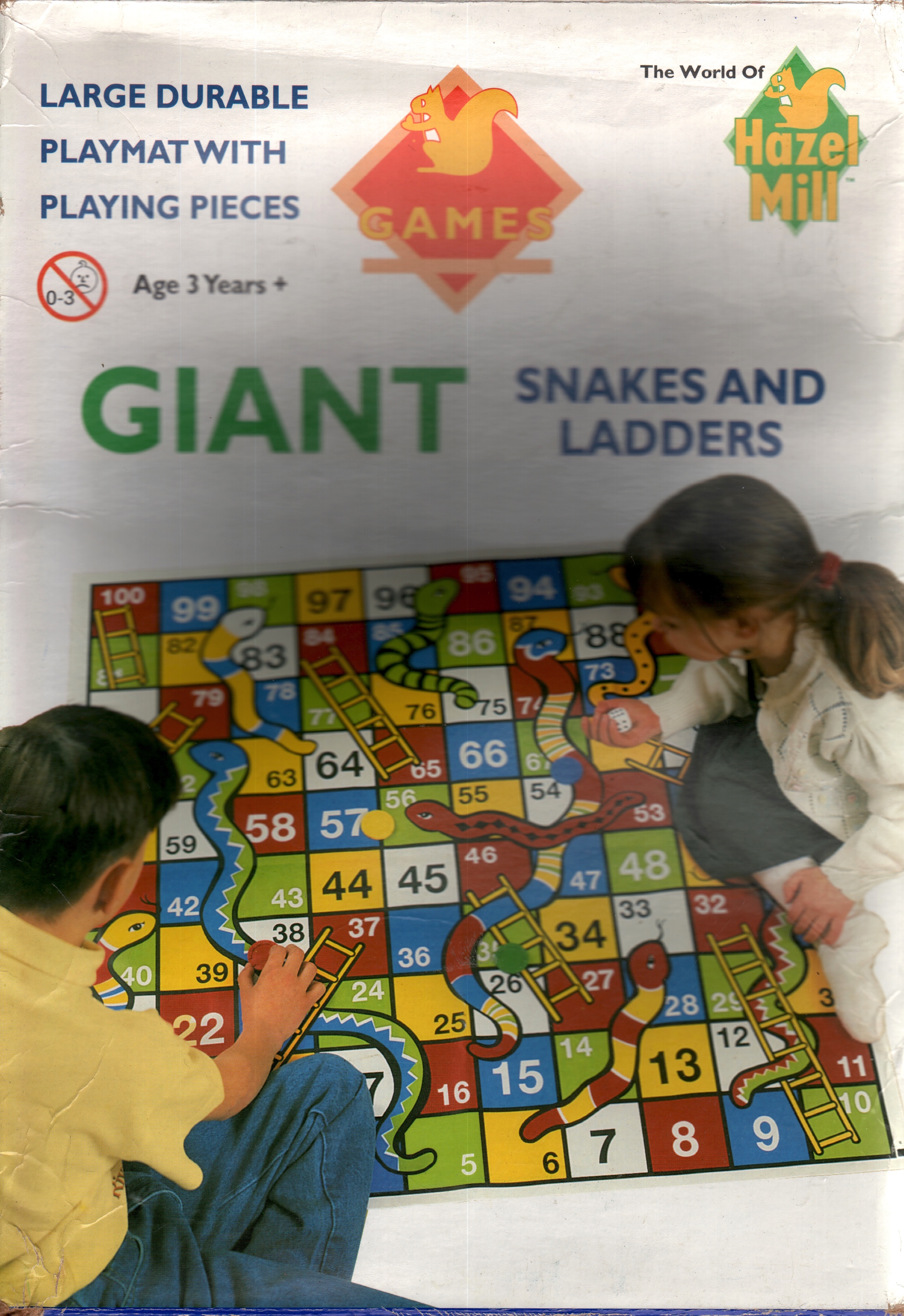 Giant Snakes and Ladders (Large Durable Playmat with Pieces)