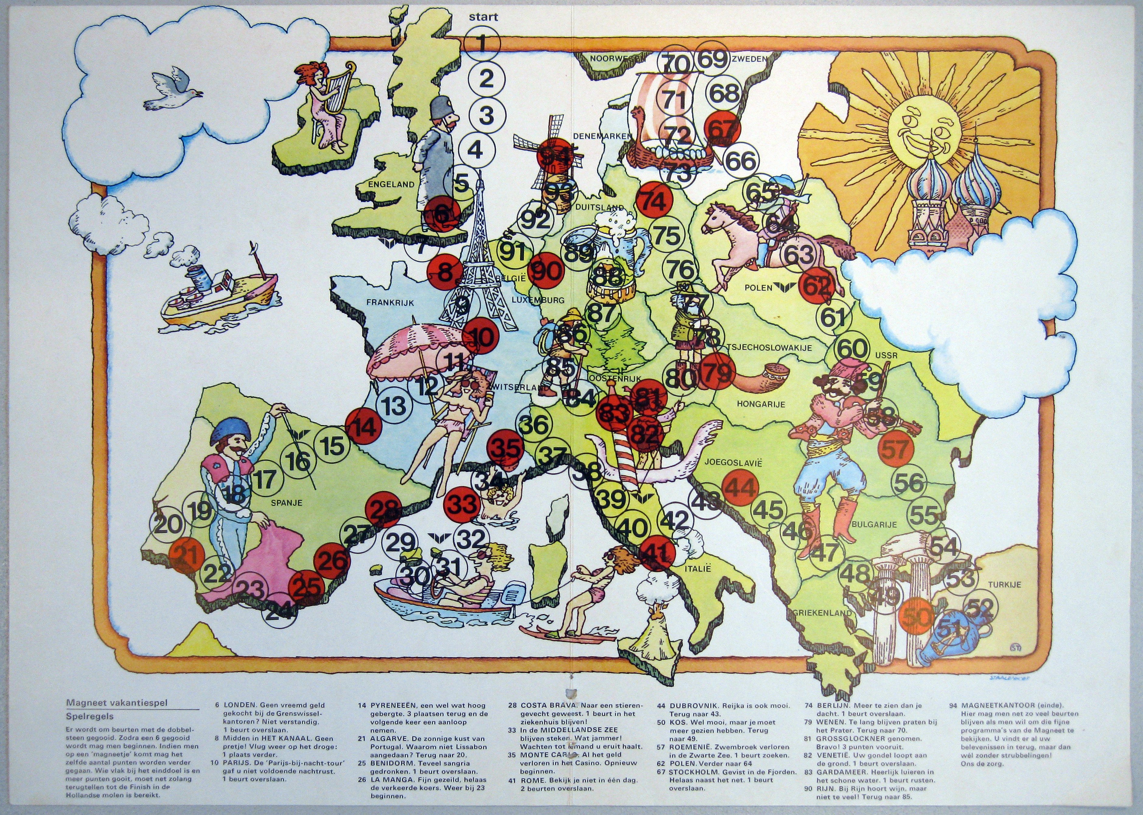 Magneet Europa-Reisspel (Vakantiespel)