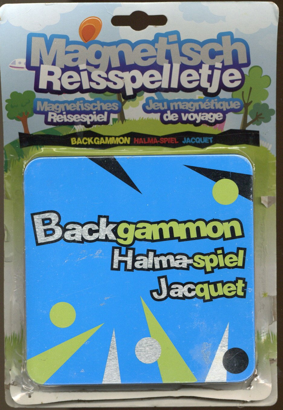Backgammon Halma-Spiel Jacquet (Magnetisch Reisspelletje)