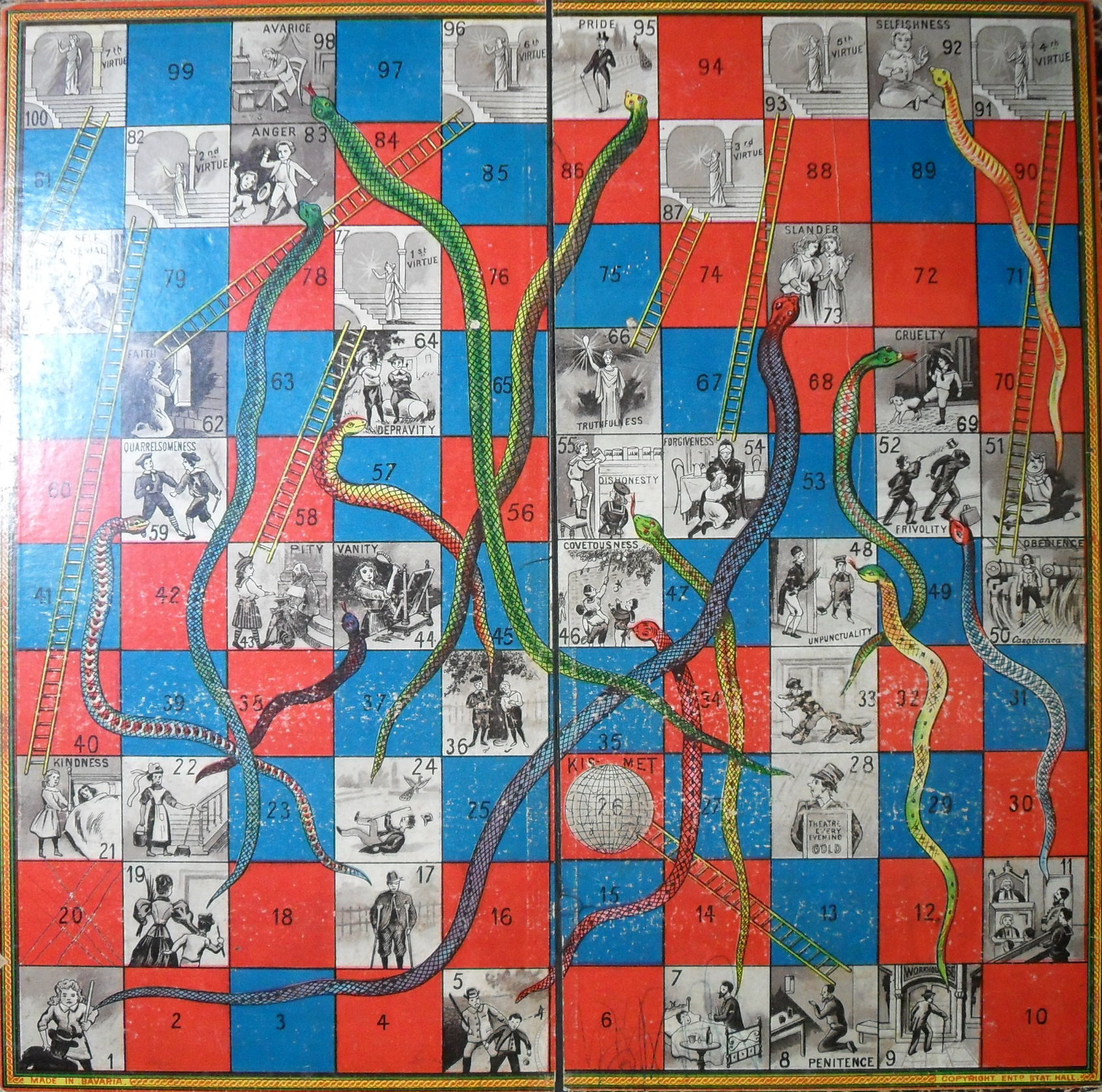 The oriental Pastime of Snakes and Ladders