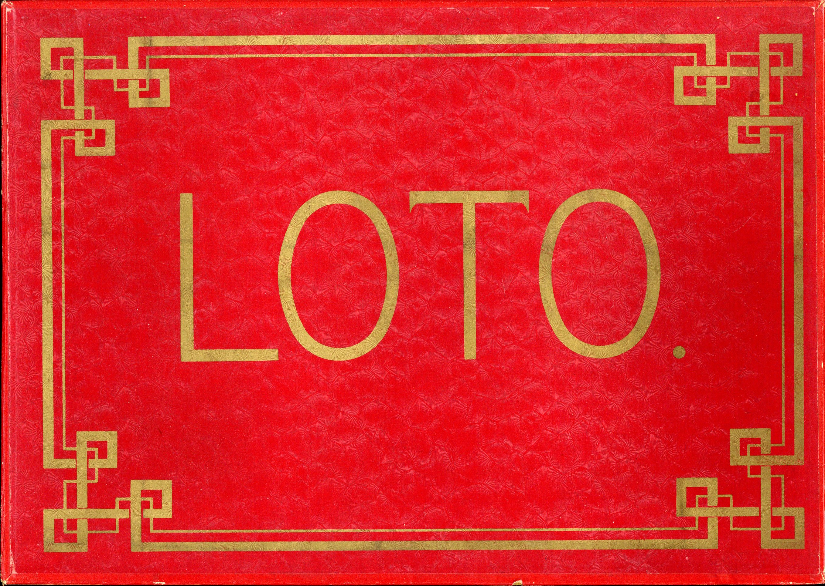 Loto. Rode kartonnen doos