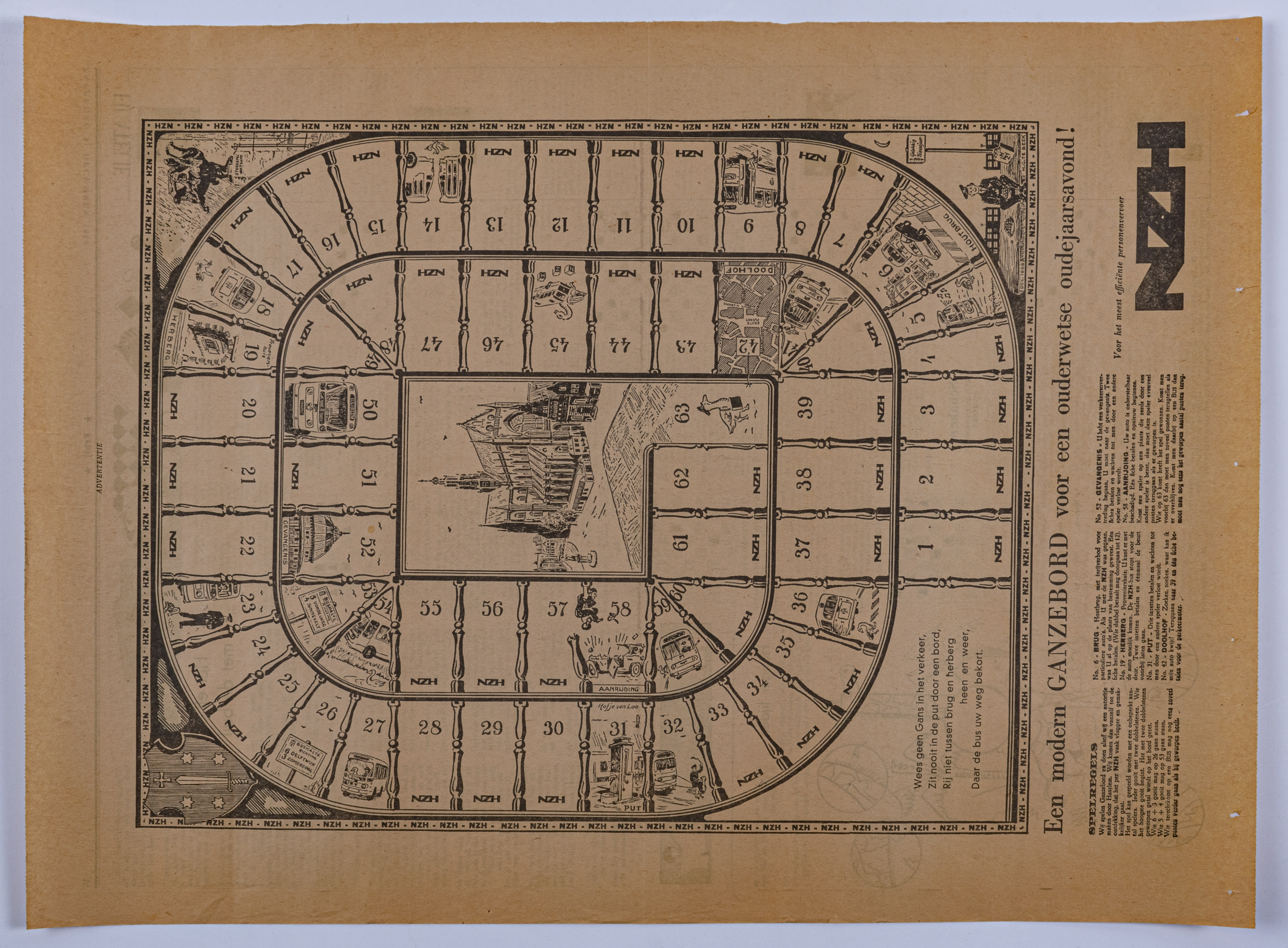 Een modern ganzebord voor een ouderwetse oudejaarsavond!