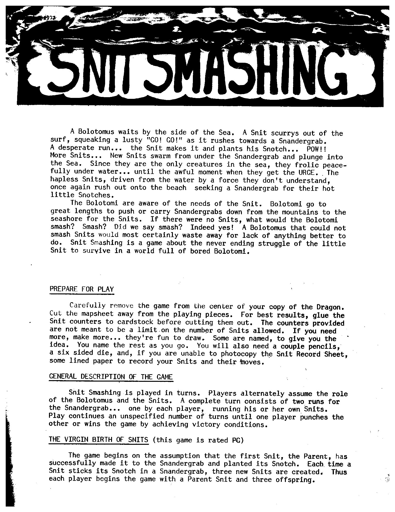 Advanced Dungeons & Dragons: Snit smashing