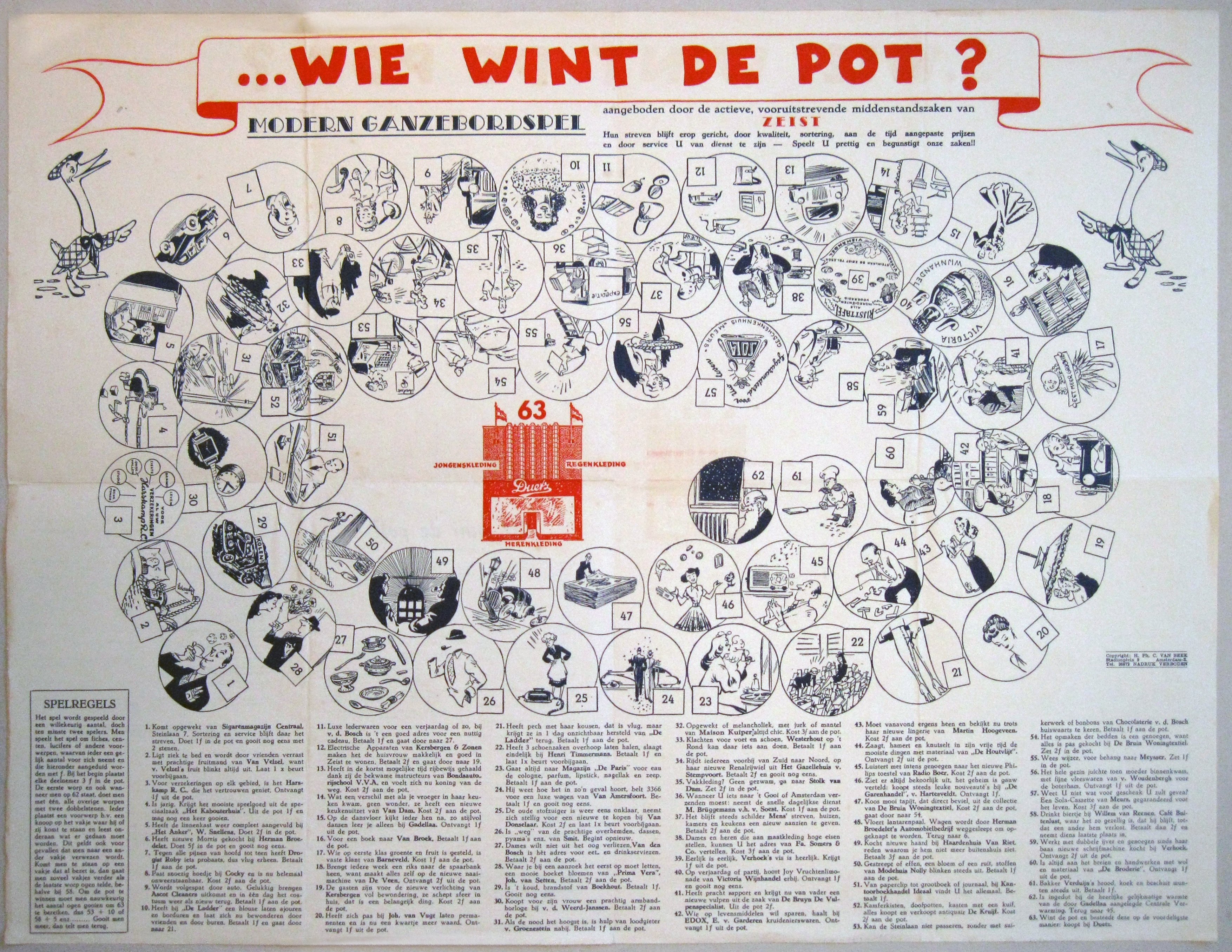 Wie wint de Pot? Modern Ganzebordspel (Zeist)