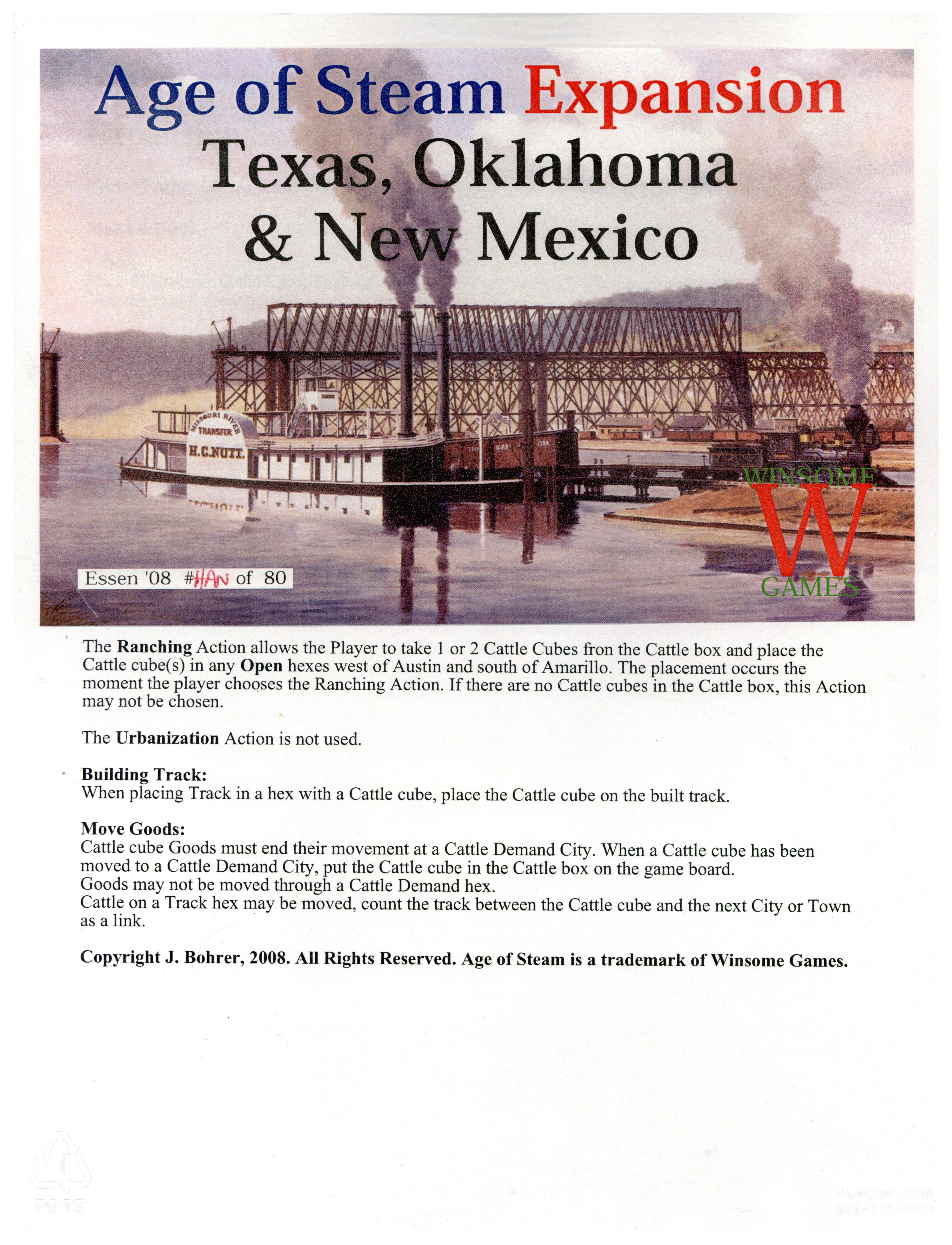 Age of Steam Expansion: Texas, Oklahoma & New Mexico