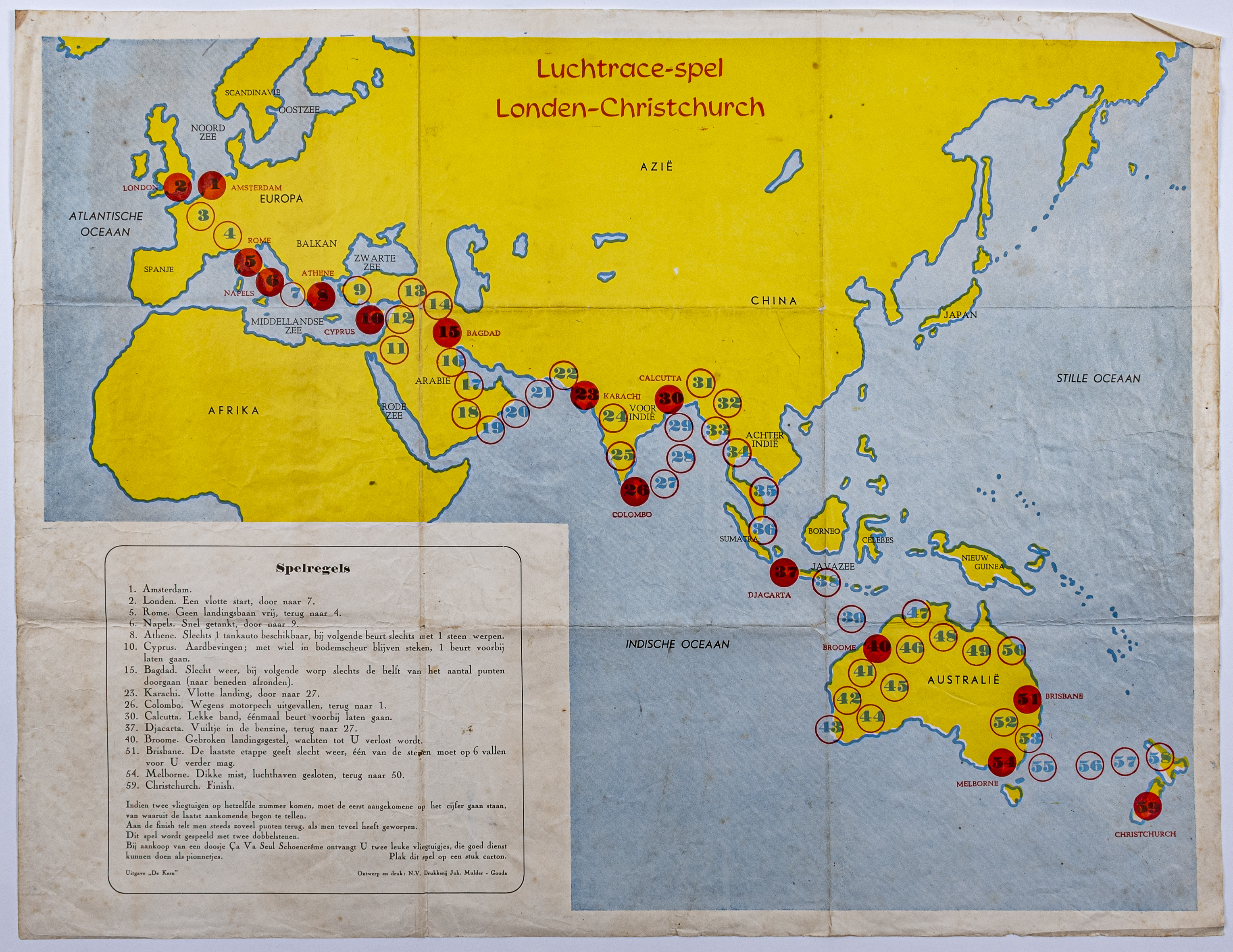 Luchtrace-Spel Londen-Christchurch