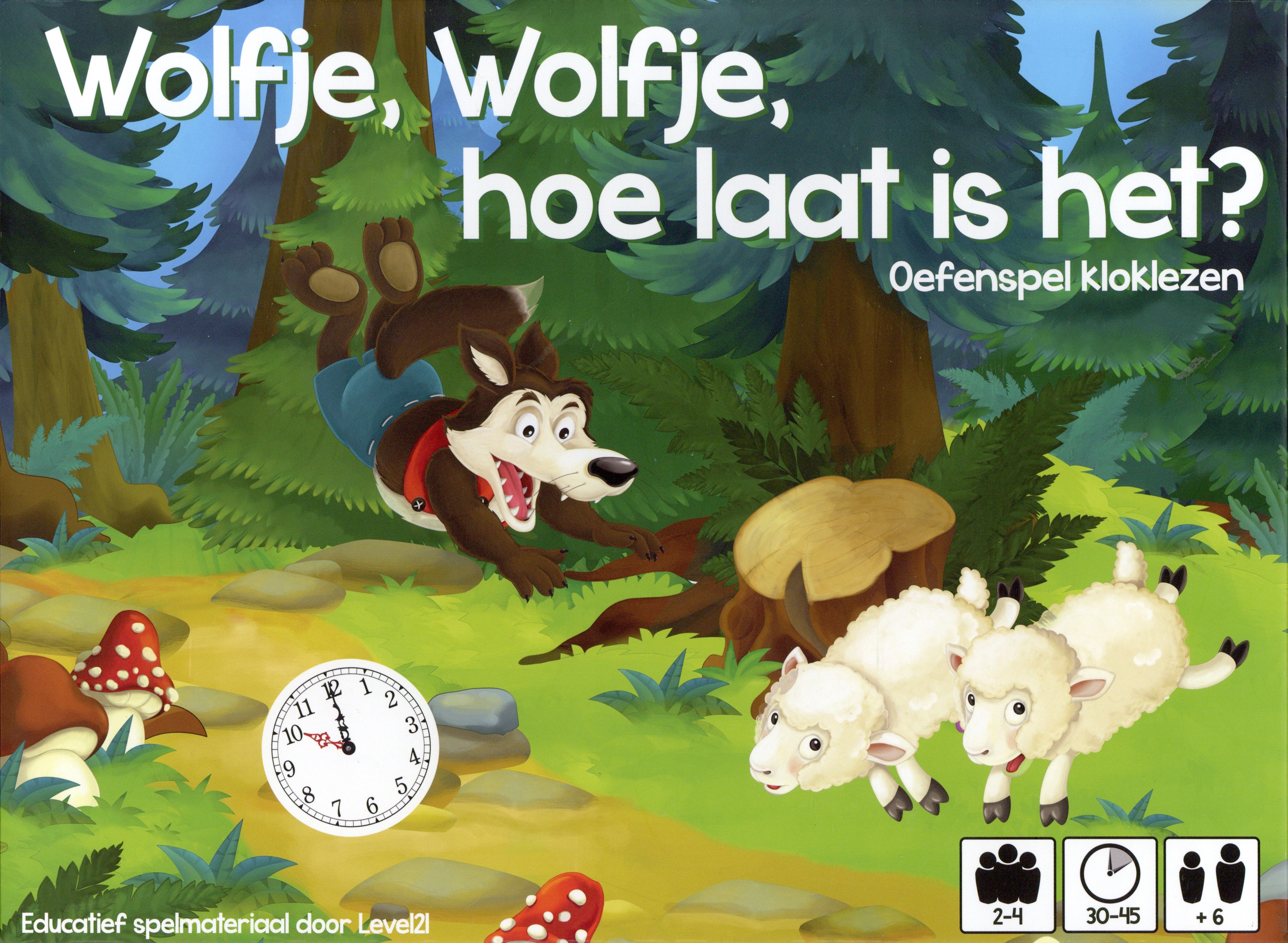 Wolfje, wolfje, hoe laat is het? - Oefenspel kloklezen