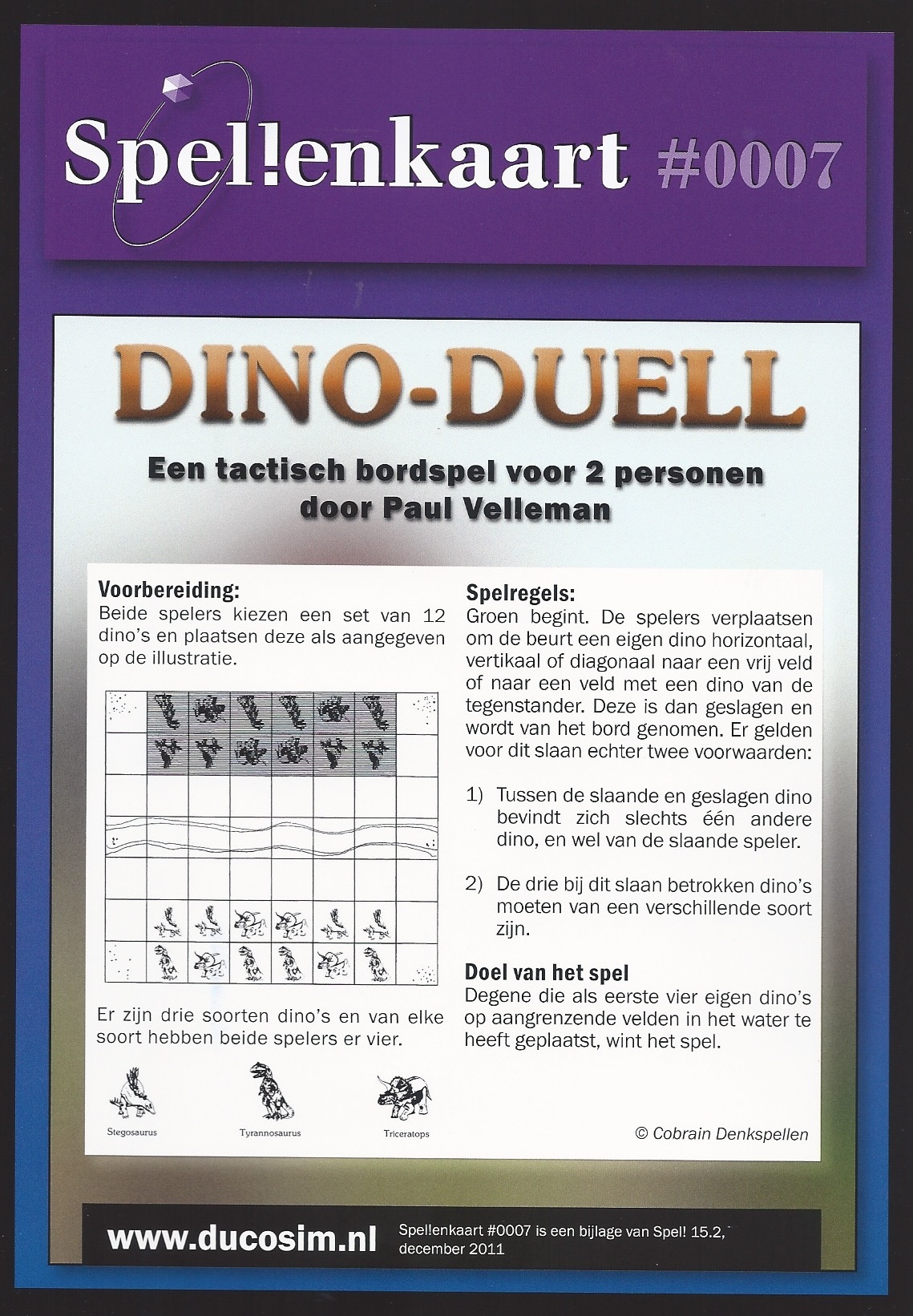 Spellenkaart #0007: Dino-Duell